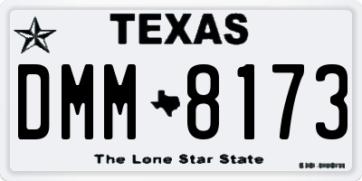 TX license plate DMM8173