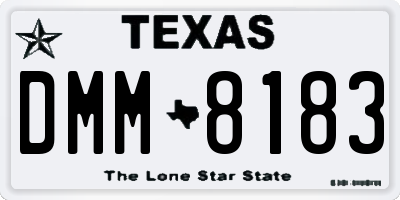 TX license plate DMM8183