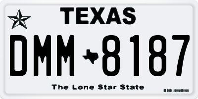 TX license plate DMM8187