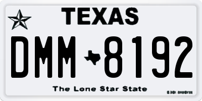 TX license plate DMM8192