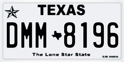 TX license plate DMM8196