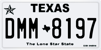 TX license plate DMM8197