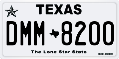 TX license plate DMM8200