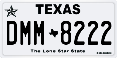 TX license plate DMM8222