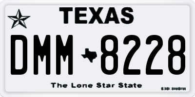 TX license plate DMM8228