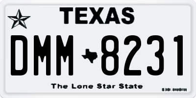 TX license plate DMM8231