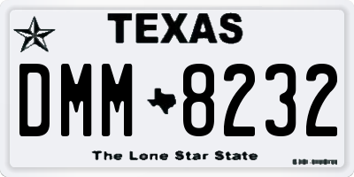 TX license plate DMM8232