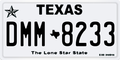 TX license plate DMM8233