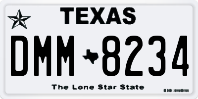 TX license plate DMM8234