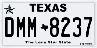 TX license plate DMM8237