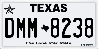 TX license plate DMM8238