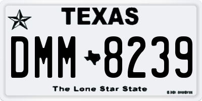TX license plate DMM8239