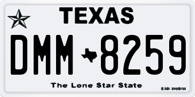 TX license plate DMM8259