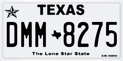 TX license plate DMM8275