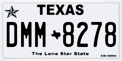 TX license plate DMM8278