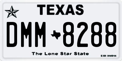 TX license plate DMM8288