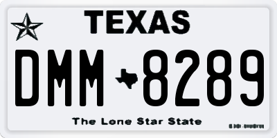 TX license plate DMM8289