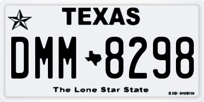 TX license plate DMM8298