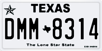 TX license plate DMM8314