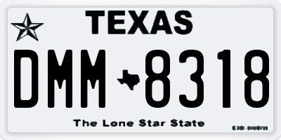 TX license plate DMM8318