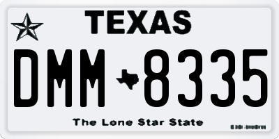TX license plate DMM8335