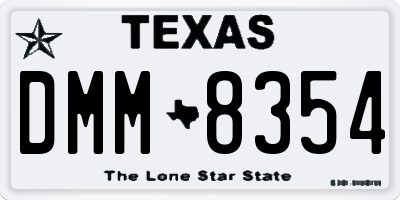 TX license plate DMM8354