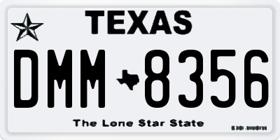 TX license plate DMM8356