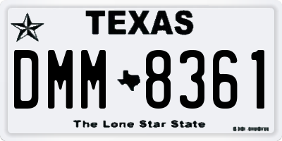 TX license plate DMM8361