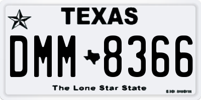 TX license plate DMM8366