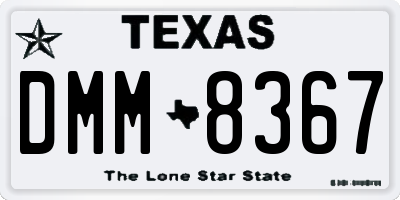 TX license plate DMM8367