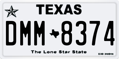 TX license plate DMM8374