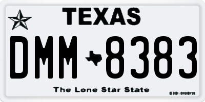 TX license plate DMM8383