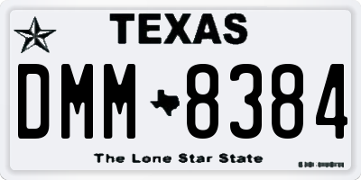 TX license plate DMM8384