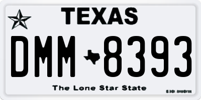 TX license plate DMM8393