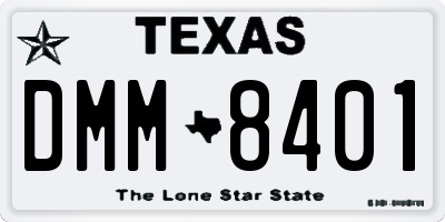 TX license plate DMM8401