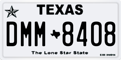 TX license plate DMM8408