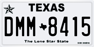 TX license plate DMM8415