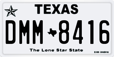 TX license plate DMM8416