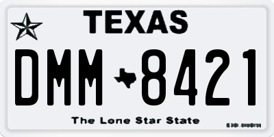 TX license plate DMM8421