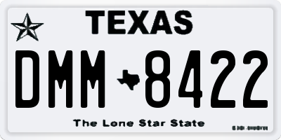 TX license plate DMM8422