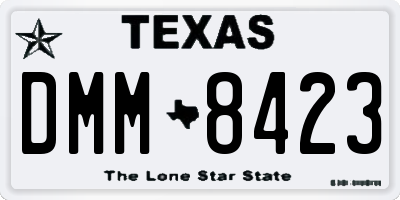TX license plate DMM8423