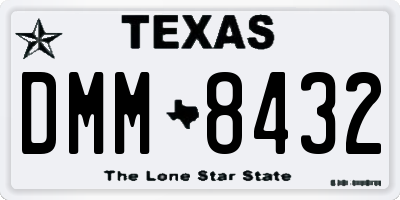 TX license plate DMM8432