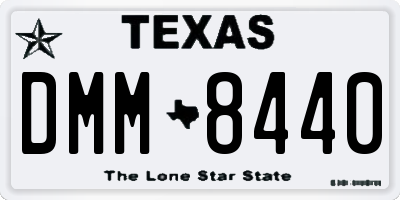 TX license plate DMM8440