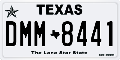 TX license plate DMM8441