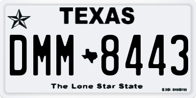 TX license plate DMM8443