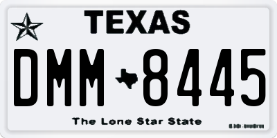 TX license plate DMM8445