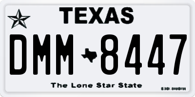 TX license plate DMM8447
