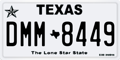 TX license plate DMM8449