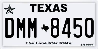 TX license plate DMM8450