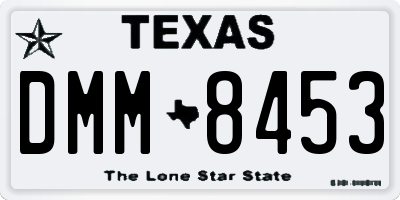 TX license plate DMM8453